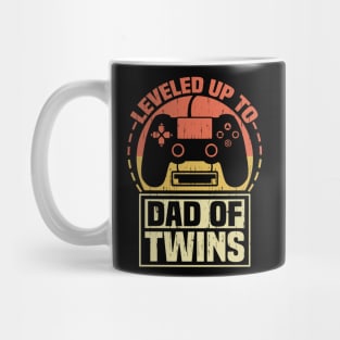 Gamer Dad Fathers Day Leveled Up To Dad Of Twins Vintage Mug